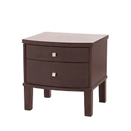 Contemporary Nightstand Round Face Drawers